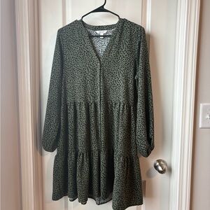 Nine West Olive Long Sleeve Dress
